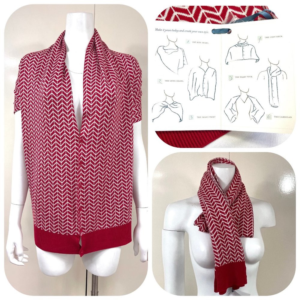 NWT Papillon Bamboo Convertible Scarf-Shawl-Cardigan 3 in 1